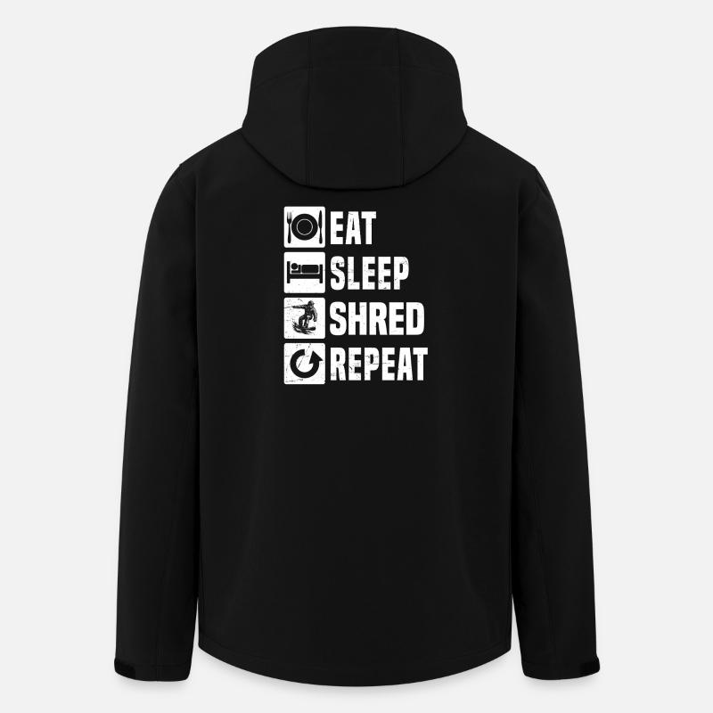 Message de snowboard clair - Veste softshell homme en polyester recyclé Stanley/Stella - noir