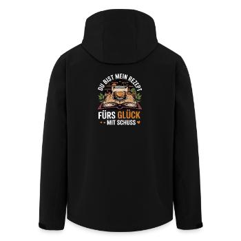 Tu es ma recette pour le bonheur avec un shot - Veste softshell homme en polyester recyclé Stanley/Stella - noir - Dos - AI Model Male 185 light (185cm)