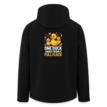 One Duck Away From A Full Flock Funny - Men’s Recycled Softshell Jacket by Stanley/Stella - black - Back - AI Model Male 185 light (185cm)
