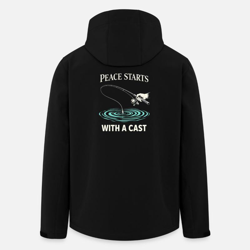 Soulagement du stress, pêche, santé mentale - Veste softshell homme en polyester recyclé Stanley/Stella - noir