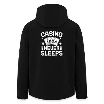Casino Gambler Casino Never Sleeps Gambling - Men’s Recycled Softshell Jacket by Stanley/Stella - black - Back - AI Model Male 185 light (185cm)