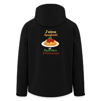 Ich mag Spaghetti und vielleicht zwei Leute - Recycelte Männer Softshell-Jacke von Stanley/Stella - Schwarz - Hinten - AI Model Male 185 light (185cm)