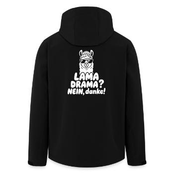 Lama Drama Non Merci - Veste softshell homme en polyester recyclé Stanley/Stella - noir - Dos - AI Model Male 185 light (185cm)