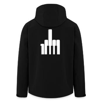 Klaviertasten Mittelfinger - Recycelte Männer Softshell-Jacke von Stanley/Stella - Schwarz - Hinten - AI Model Male 185 light (185cm)