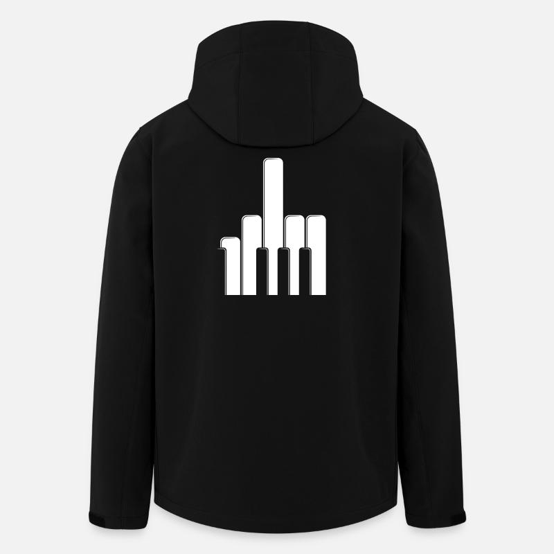 Klaviertasten Mittelfinger - Recycelte Männer Softshell-Jacke von Stanley/Stella - Schwarz