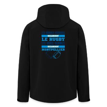 Rugby Montpellier Vrais Hommes - Veste softshell homme en polyester recyclé Stanley/Stella - noir - Dos - AI Model Male 185 light (185cm)