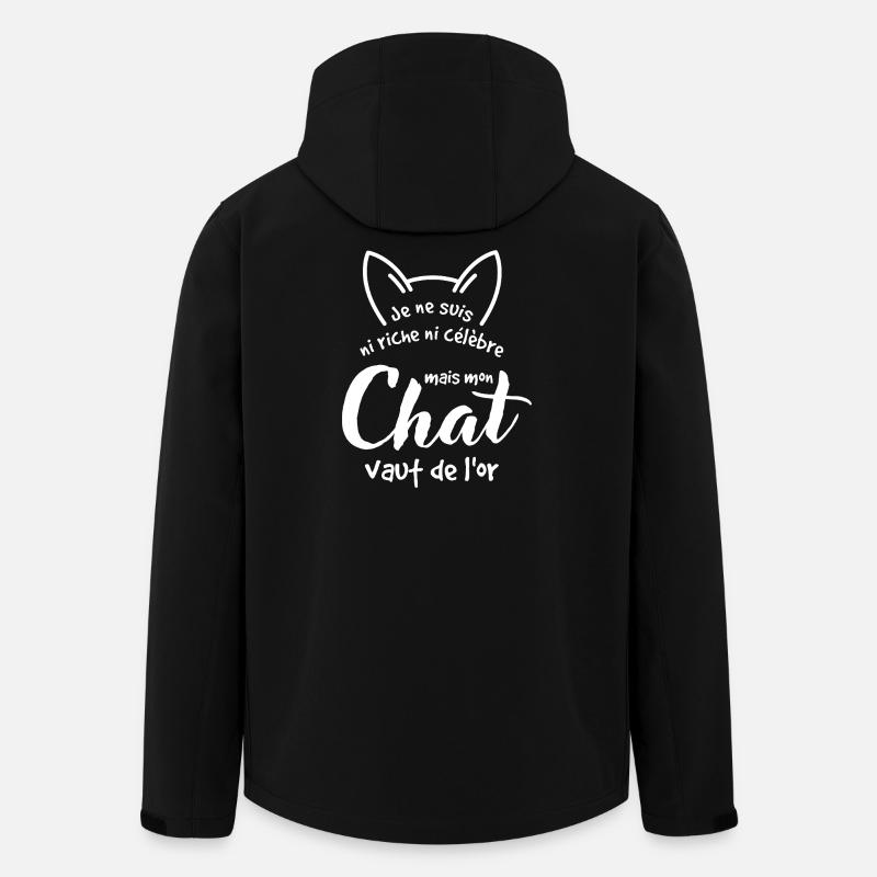 Chat précieux et humour doré - Veste softshell homme en polyester recyclé Stanley/Stella - noir