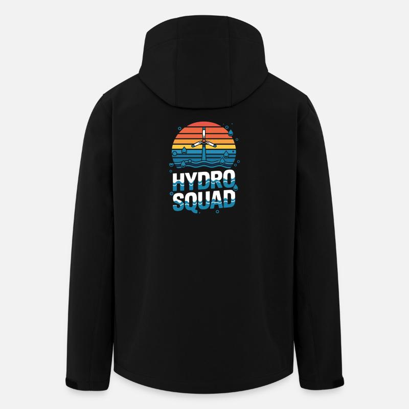 Équipe hydroélectrique Hydro Squad Énergie renouvelable - Veste softshell homme en polyester recyclé Stanley/Stella - noir
