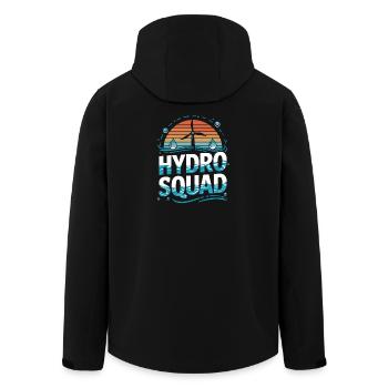  Hydro Squad Erneuerbare Energie Wasserkraft - Recycelte Männer Softshell-Jacke von Stanley/Stella - Schwarz - Hinten - AI Model Male 185 light (185cm)