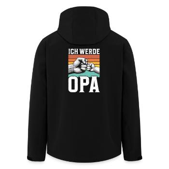 Ich Werde Opa Baby Großvater Pops Großeltern - Recycelte Männer Softshell-Jacke von Stanley/Stella - Schwarz - Hinten - AI Model Male 185 light (185cm)
