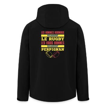 Rugby Perpignan Vrais Hommes - Veste softshell homme en polyester recyclé Stanley/Stella - noir - Dos - AI Model Male 185 light (185cm)