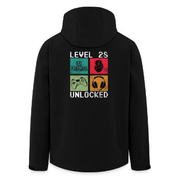 28. Geburtstag Level 28 unlocked - Recycelte Männer Softshell-Jacke von Stanley/Stella - Schwarz - Hinten - AI Model Male 185 light (185cm)