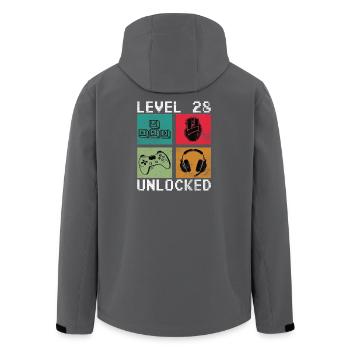 28th Birthday Level 28 unlocked - Men’s Recycled Softshell Jacket by Stanley/Stella - anthracite - Back - AI Model Male 185 light (185cm)