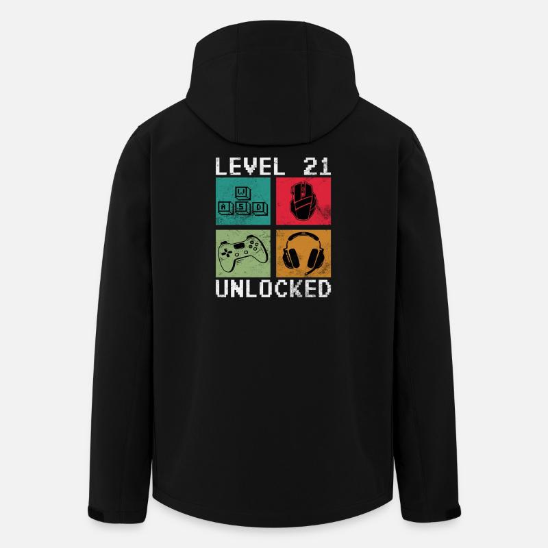 Gamer Level 21 Unlocked - Gaming - Men’s Recycled Softshell Jacket by Stanley/Stella - black