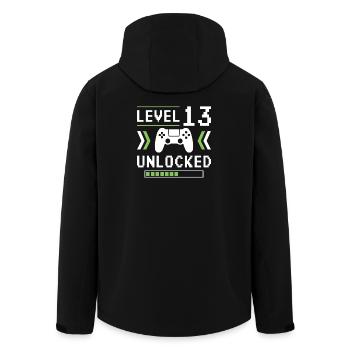 Level 13 - Recycelte Männer Softshell-Jacke von Stanley/Stella - Schwarz - Hinten - AI Model Male 185 light (185cm)