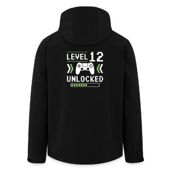12. Geburtstag Level 12 unlocked - Recycelte Männer Softshell-Jacke von Stanley/Stella - Schwarz - Hinten - AI Model Male 185 light (185cm)