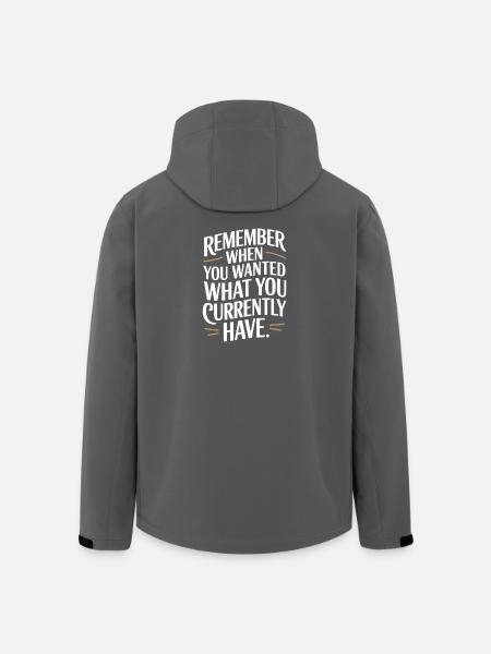 Remember When You Wanted Gratitude Mindfulness - Men’s Recycled Softshell Jacket by Stanley/Stella - black