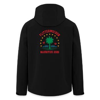 Flitterwochen Mauritius 2026 Hochzeitsreise Heirat - Recycelte Männer Softshell-Jacke von Stanley/Stella - Schwarz - Hinten - AI Model Male 185 light (185cm)