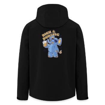 Dick und Durstig Lustiger Spruch Saufen Bier - Recycelte Männer Softshell-Jacke von Stanley/Stella - Schwarz - Hinten - AI Model Male 185 light (185cm)
