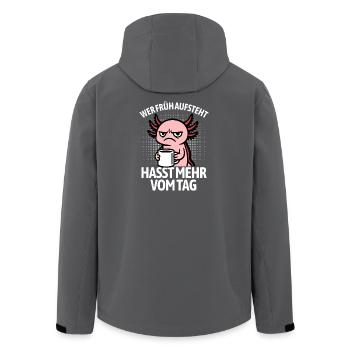 Axolotl - Si vous vous levez tôt, vous détestez la journée - Veste softshell homme en polyester recyclé Stanley/Stella - charbon - Dos - AI Model Male 185 light (185cm)