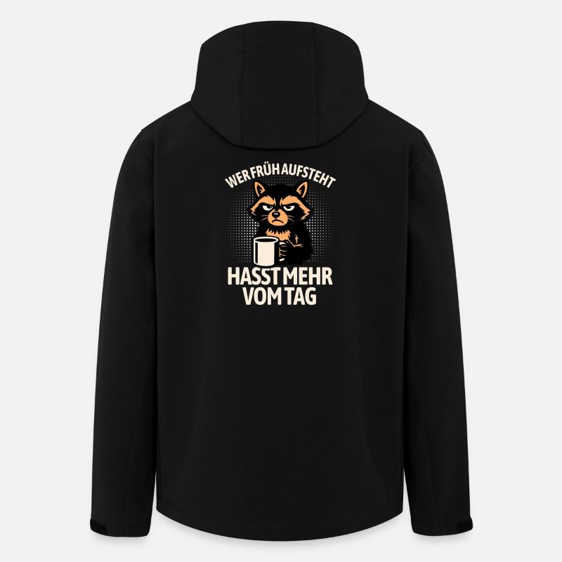 Waschbär - Wer früh aufsteht hasst mehr vom Tag - Recycelte Männer Softshell-Jacke von Stanley/Stella - Schwarz