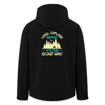 Girl Scout Leader Lead Explore Repeat Scout - Recycelte Männer Softshell-Jacke von Stanley/Stella - Schwarz - Hinten - AI Model Male 185 light (185cm)