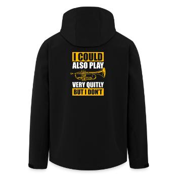 Play very quitly Trompete Trompetenspieler - Recycelte Männer Softshell-Jacke von Stanley/Stella - Schwarz - Hinten - AI Model Male 185 light (185cm)