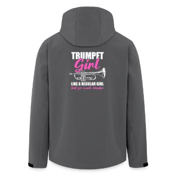 Trumpet Girl Trompete Trompetenspieler - Recycelte Männer Softshell-Jacke von Stanley/Stella - Anthrazit - Hinten - AI Model Male 185 light (185cm)