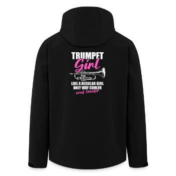 Trumpet Girl Trumpet Trumpet Player - Men’s Recycled Softshell Jacket by Stanley/Stella - black - Back - AI Model Male 185 light (185cm)
