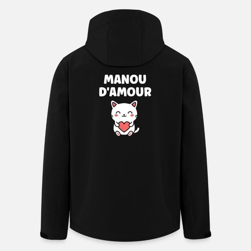 Manou d'Amour: Coeur Cat - Men’s Recycled Softshell Jacket by Stanley/Stella - black