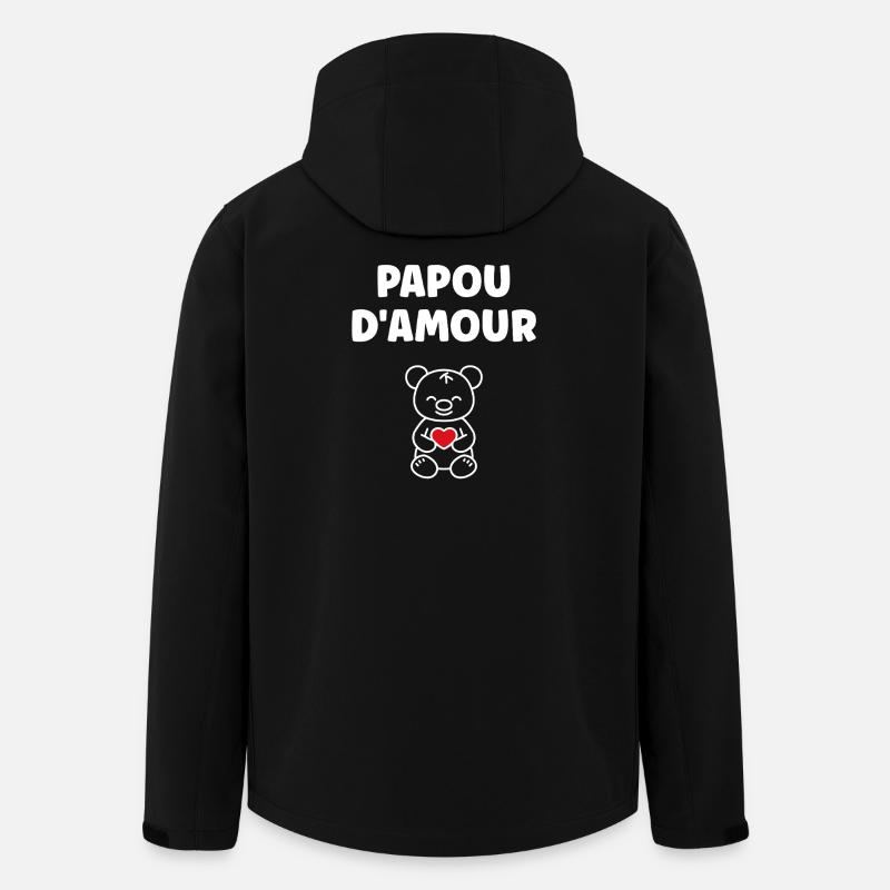 Papuan Love Bear Heart - Men’s Recycled Softshell Jacket by Stanley/Stella - black