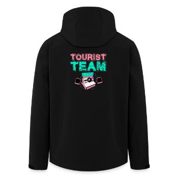Reisende Weltreisende Kamera Tourist Team - Recycelte Männer Softshell-Jacke von Stanley/Stella - Schwarz - Hinten - AI Model Male 185 light (185cm)