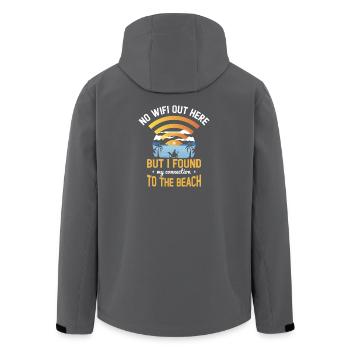 Travel World Tour Beach No WIFI Gift - Men’s Recycled Softshell Jacket by Stanley/Stella - black - Back - AI Model Male 185 light (185cm)
