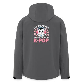 Je ne t’entends pas en écoutant K Pop Cat avec - Veste softshell homme en polyester recyclé Stanley/Stella - noir - Dos - AI Model Male 185 light (185cm)