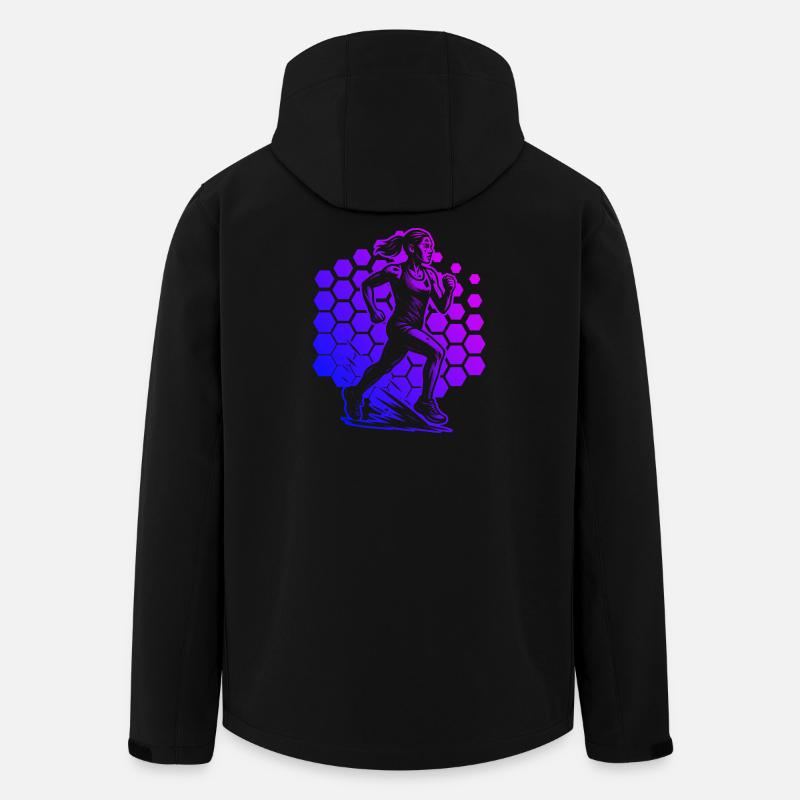 Modernes Running Artwork - Recycelte Männer Softshell-Jacke von Stanley/Stella - Schwarz
