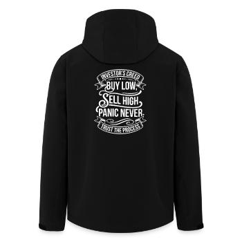 Investor credo: Buy low, sell high - Men’s Recycled Softshell Jacket by Stanley/Stella - black - Back - AI Model Male 185 light (185cm)