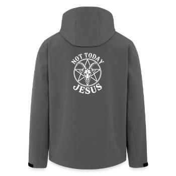 Not Today Jesus Ziegen-Pentagramm-Logo - Recycelte Männer Softshell-Jacke von Stanley/Stella - Anthrazit - Hinten - AI Model Male 185 light (185cm)