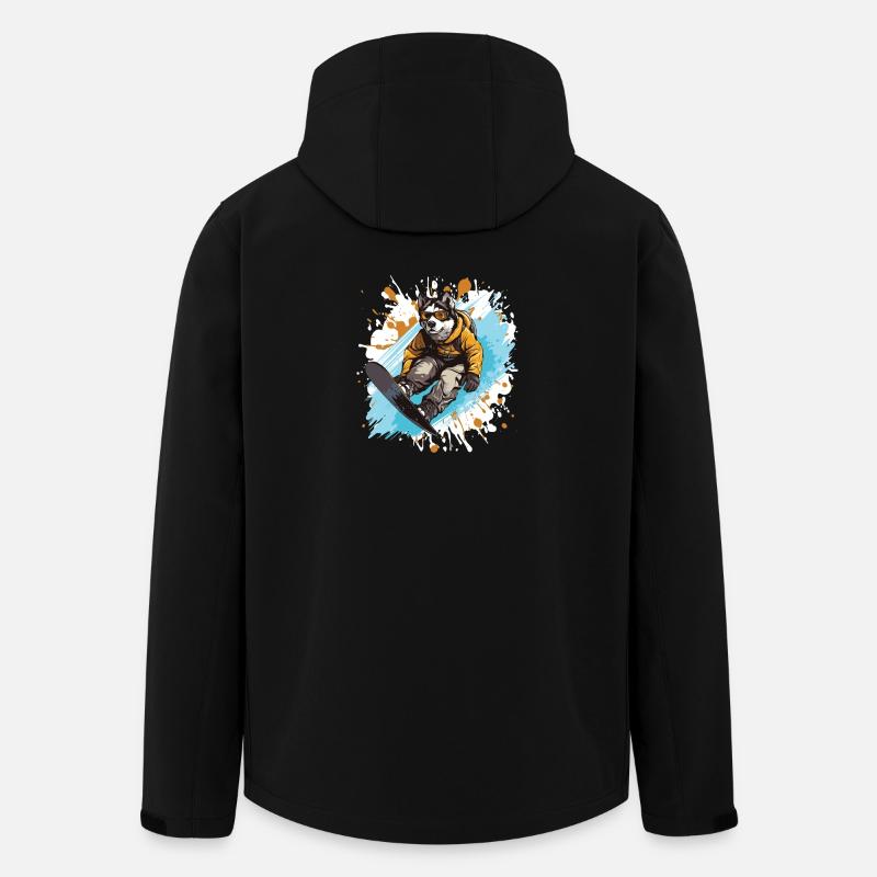 Husky Chien Planche à neige - Veste softshell homme en polyester recyclé Stanley/Stella - noir