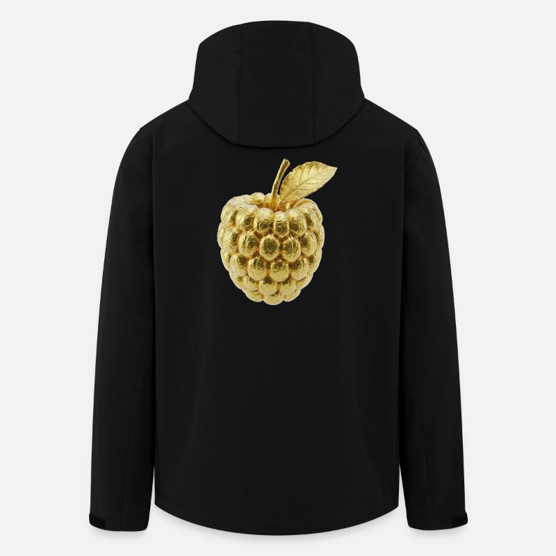 Motif de framboise dorée - Veste softshell homme en polyester recyclé Stanley/Stella - noir