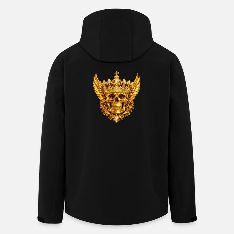 Golden skull with crown and wings - Men’s Recycled Softshell Jacket by Stanley/Stella - black