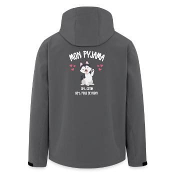 Husky Hair Pyjamas Humor - Recycelte Männer Softshell-Jacke von Stanley/Stella - Schwarz - Hinten - AI Model Male 185 light (185cm)