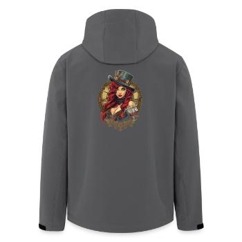 Steam Punk Schöne Frauen Steampunk - Recycelte Männer Softshell-Jacke von Stanley/Stella - Schwarz - Hinten - AI Model Male 185 light (185cm)