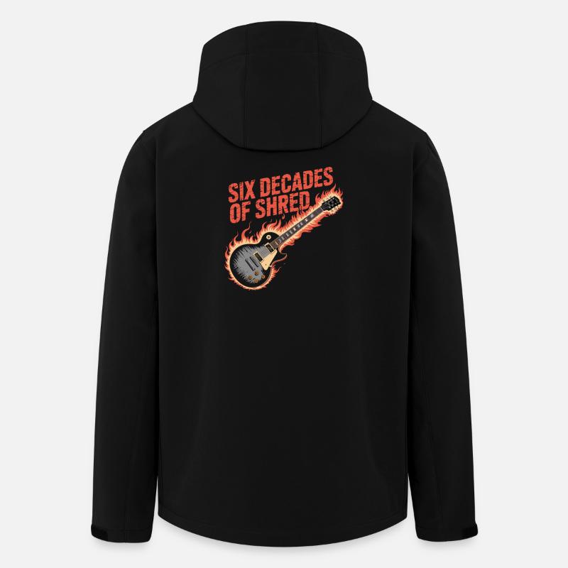 Six Decades of Rock Guitar Fire - Men’s Recycled Softshell Jacket by Stanley/Stella - black