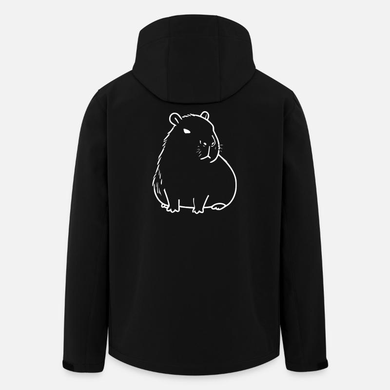 Capybara capybara blanc - Veste softshell homme en polyester recyclé Stanley/Stella - noir