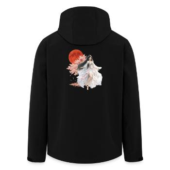 Moonlit Blossom Enchantress - Men’s Recycled Softshell Jacket by Stanley/Stella - black - Back - AI Model Male 185 light (185cm)