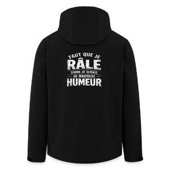 Drôle Râleur Faut Que Je Râle Mauvaise Humeur - Veste softshell homme en polyester recyclé Stanley/Stella - noir - Dos - AI Model Male 185 light (185cm)