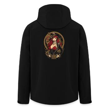 Steam Punk Schöne Frauen Steampunk - Recycelte Männer Softshell-Jacke von Stanley/Stella - Schwarz - Hinten - AI Model Male 185 light (185cm)