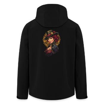 Steam Punk Schöne Frauen Steampunk - Recycelte Männer Softshell-Jacke von Stanley/Stella - Schwarz - Hinten - AI Model Male 185 light (185cm)
