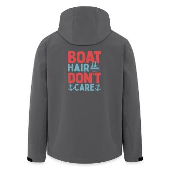 Boat Hair Don't Care Sailor Sail Captain - Men’s Recycled Softshell Jacket by Stanley/Stella - black - Back - AI Model Male 185 light (185cm)