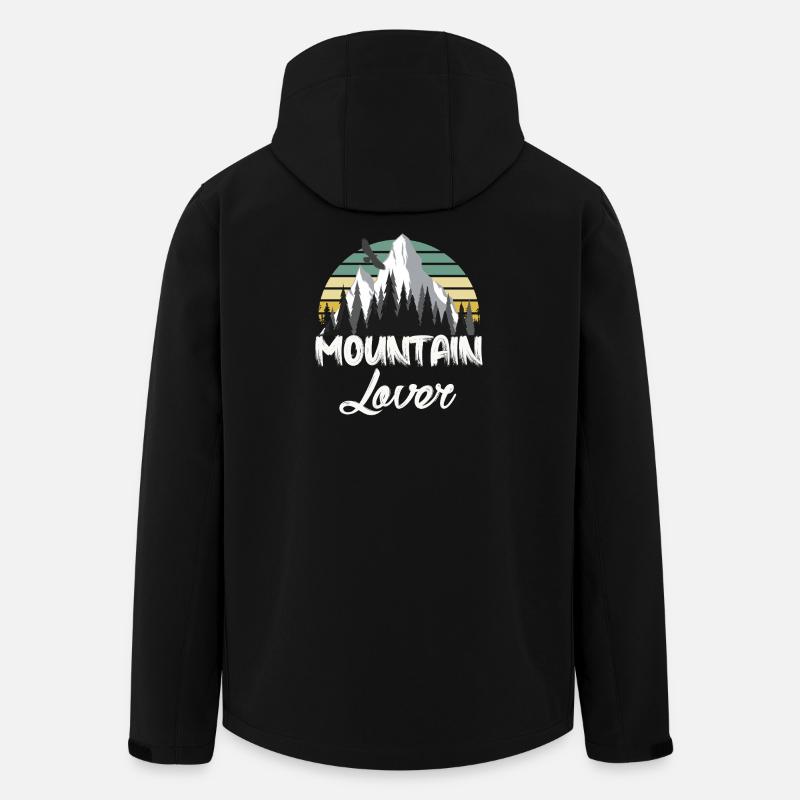 Mountain Retro Mountain Landscape - Men’s Recycled Softshell Jacket by Stanley/Stella - black